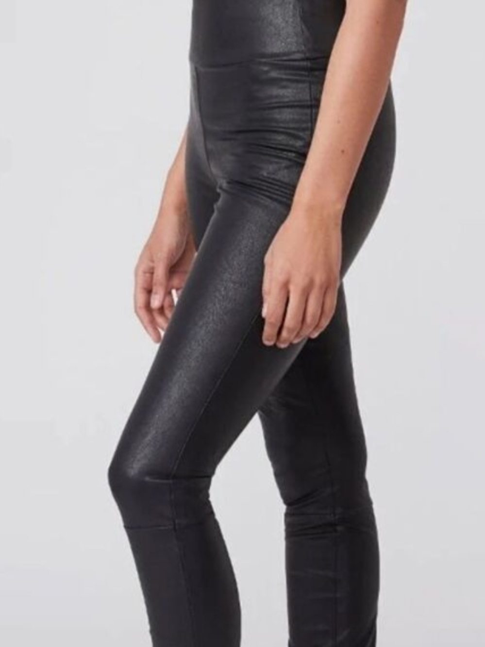 PAIGE Black Vegan Leather Leggings
